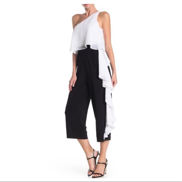 Laundry By Shelli Segal 1 Shoulder RuffleJumpsuit - Picture 2 of 4